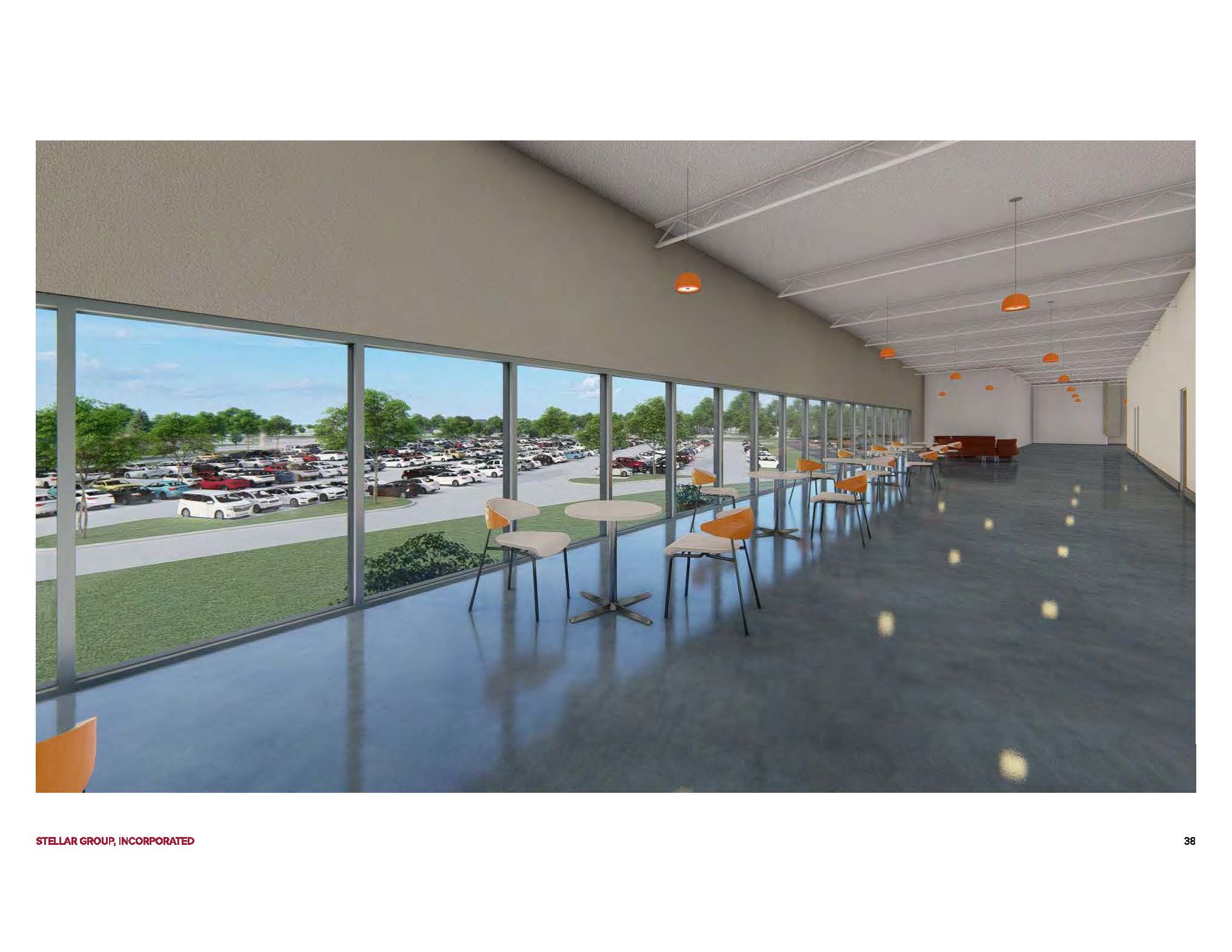 Artist rendering of proposed indoor sports facility lower level seating