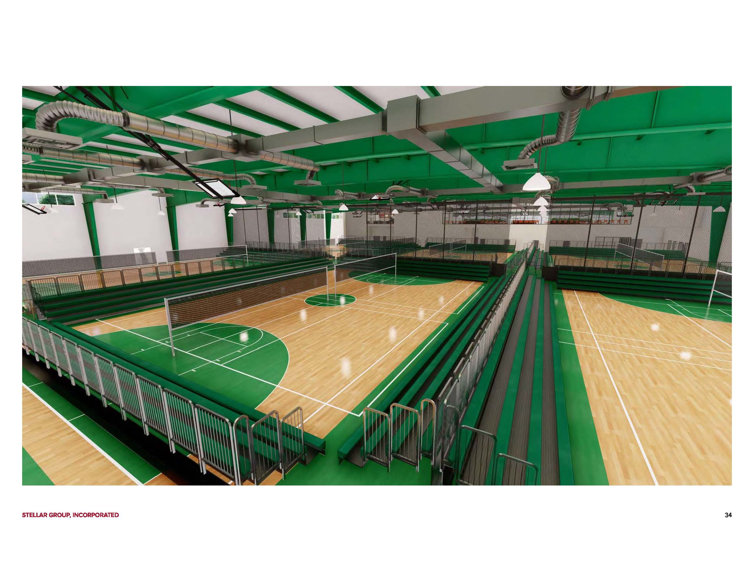 Artist rendering of proposed indoor sports facility courts