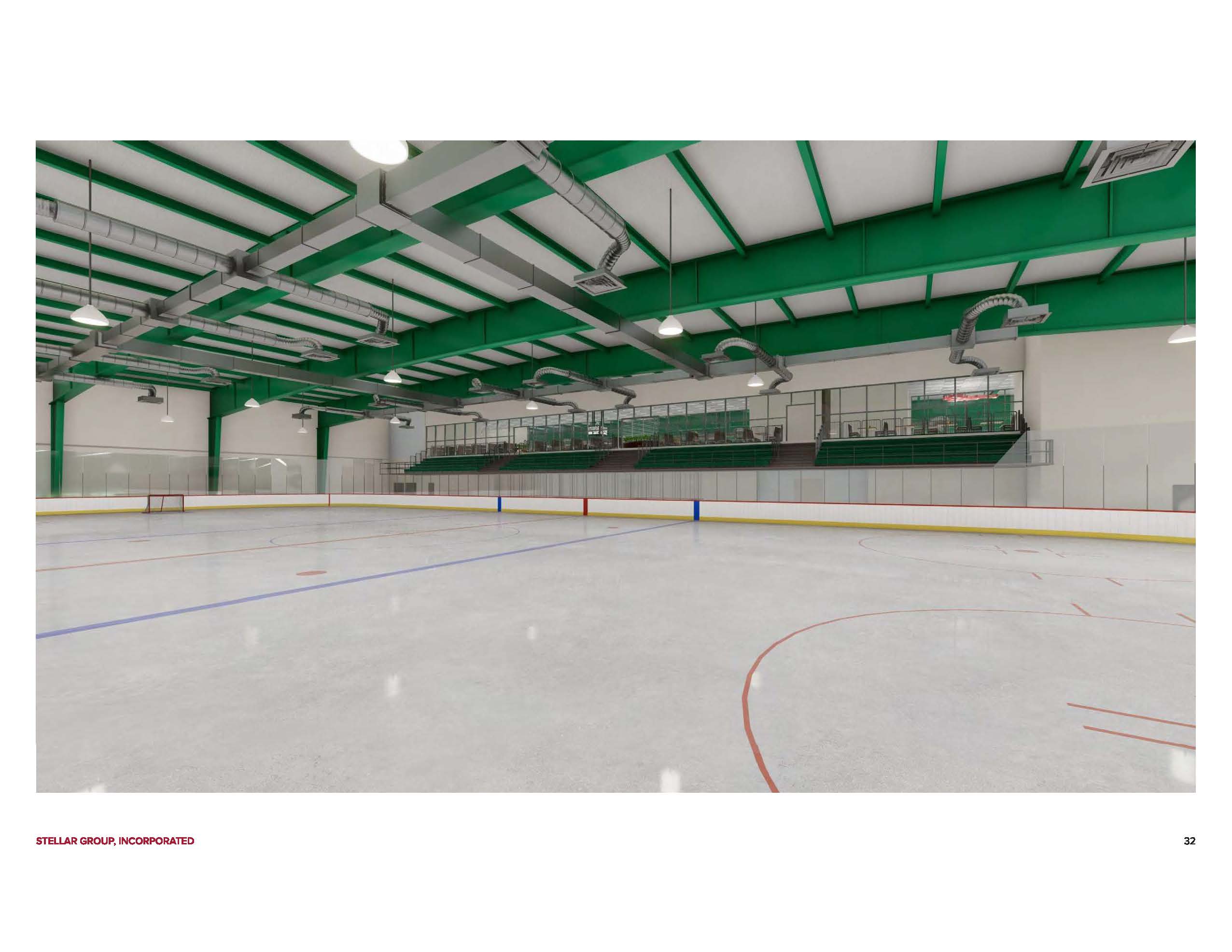 Artist rendering of proposed indoor sports facility skating rink