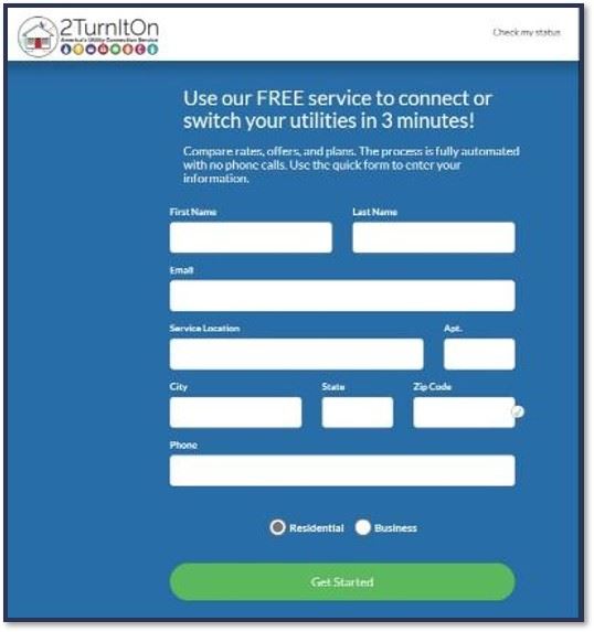 Log in screen from the 2turniton website