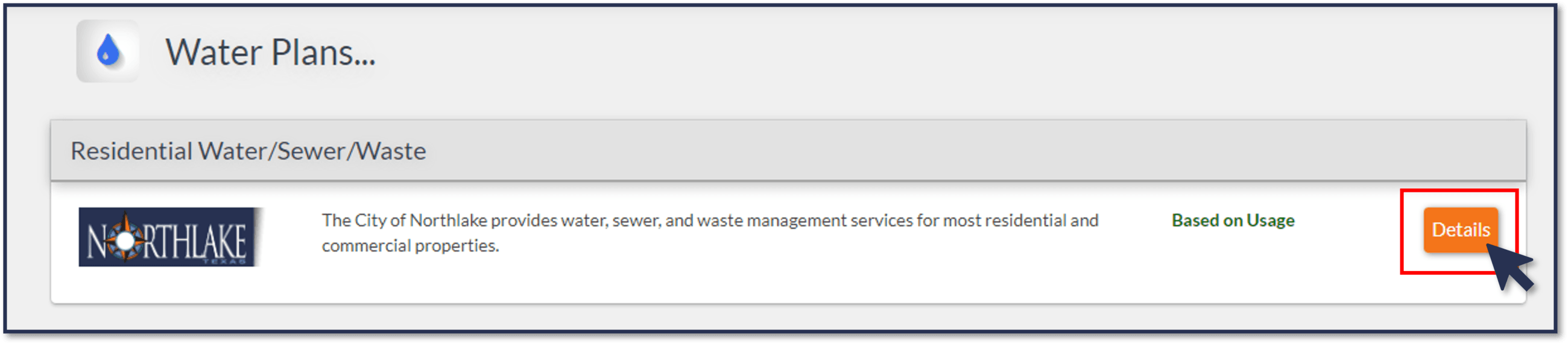 Water Plans page example