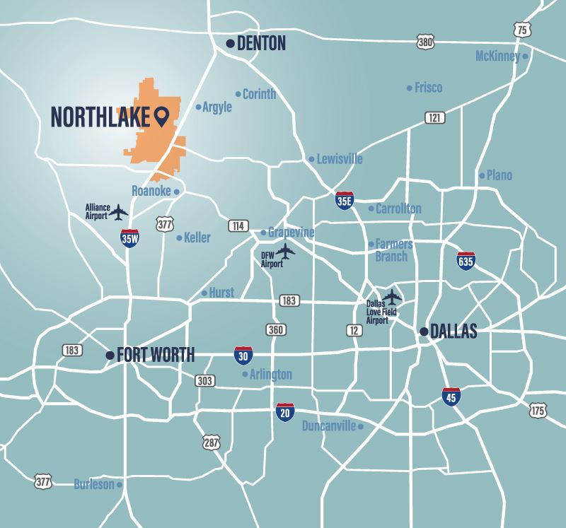 Map of Northlake highways