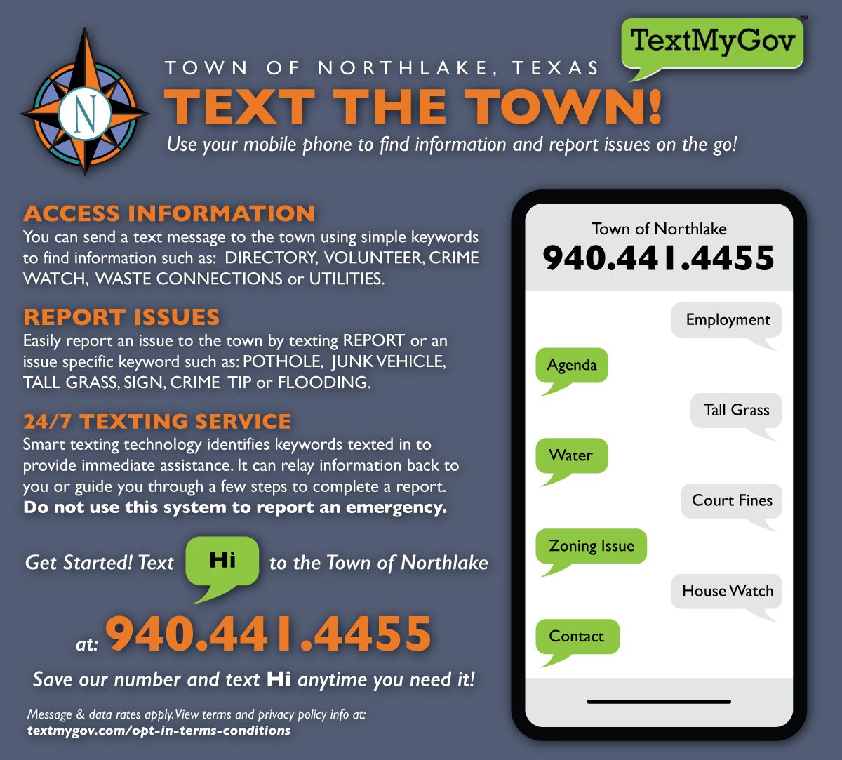 Text the Town Information